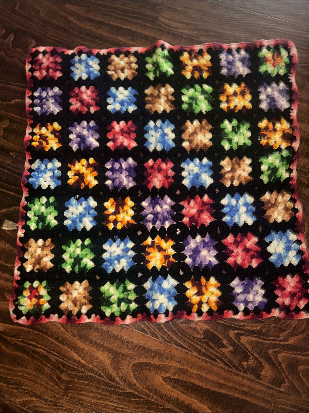 Granny square afghan throw colorful Roseanne cottagecore grannycore